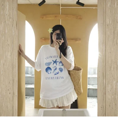 Áo thun nữ Dovia oversize chất liệu mát mịn