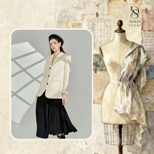 Áo vest nữ phối váy đẹp