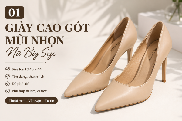 Mẫu Giày Nữ Big Size Xuất Khẩu Đẹp, Dễ Phối Đồ Cho Nữ