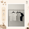 Set Áo Cardigan Cộc Tay Kèm Hai Dây Kẻ Viền