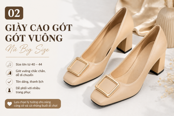 Mẫu Giày Nữ Big Size Xuất Khẩu Đẹp, Dễ Phối Đồ Cho Nữ