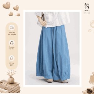 Quần ống rộng Tuma Việt Nam màu xanh